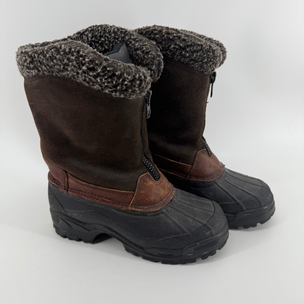ThermoLite Insulated Snow Boots Leather Rubber Shell Steel Shank Size 8 Unisex